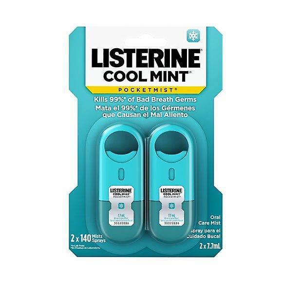 Listerine Cool Mint Pocketmist Fresh Breath Spray Mist, 2 X 7.7 Ml