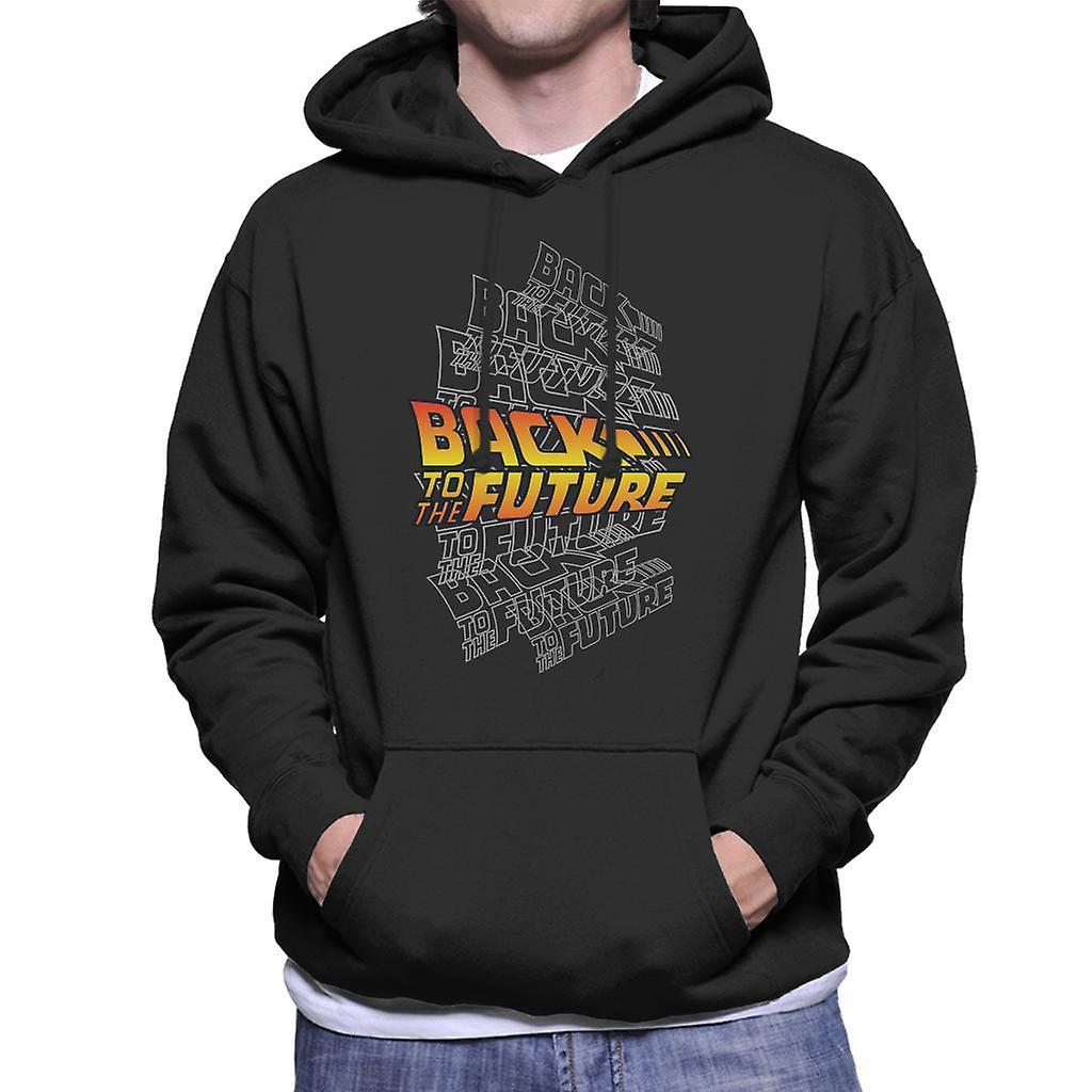 Back to the Future Classic Logo Montage Men's Hooded Sweatshirt Black Small