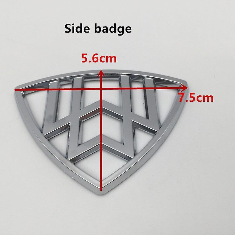 Car Badge 1pcs 3D for Maybach car letters front hood bonnet emblem rear tail Trunk badge sticker Decal styling auto accessories 75mm side silver