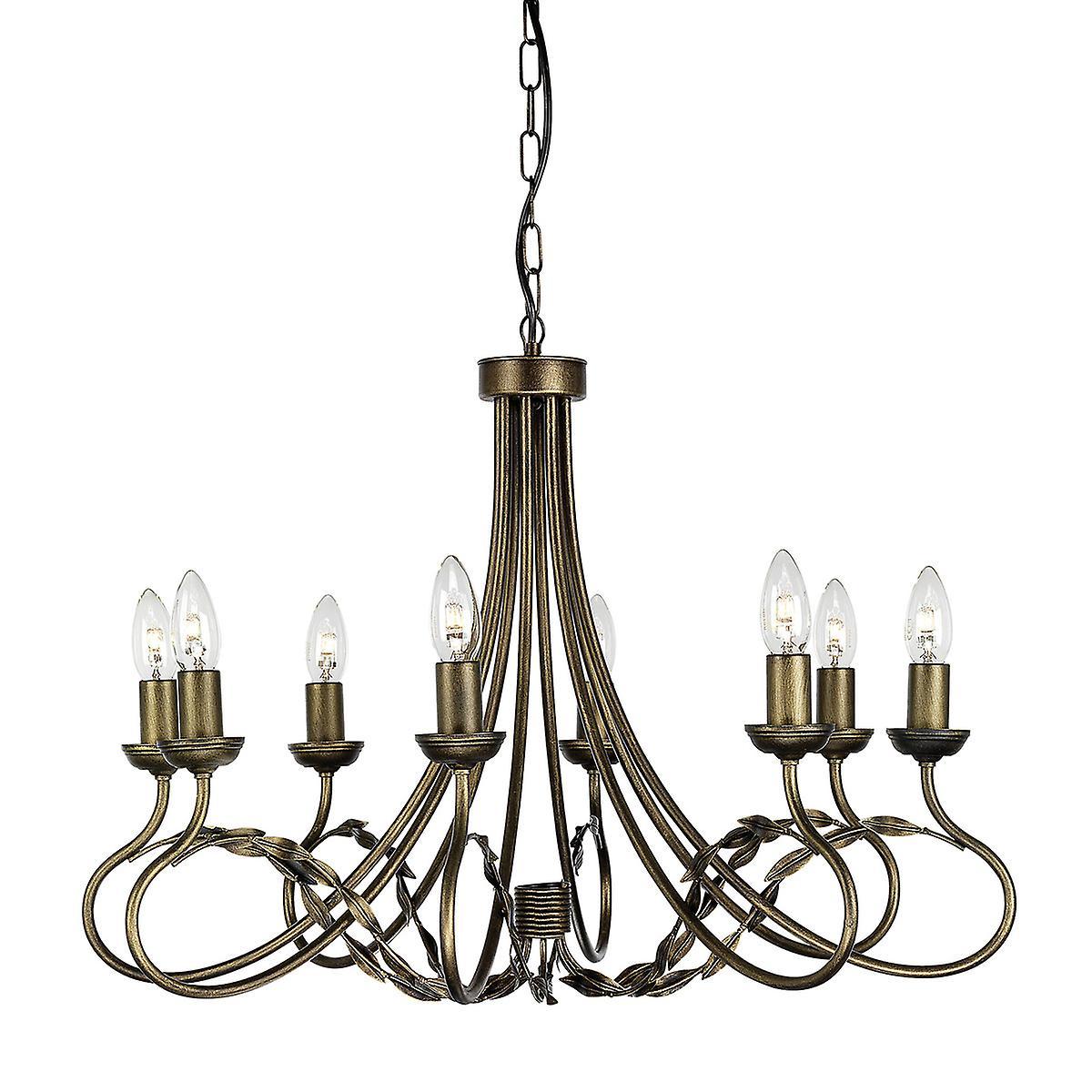 Olivia 8 Light Chandelier Black Gold Finish E14