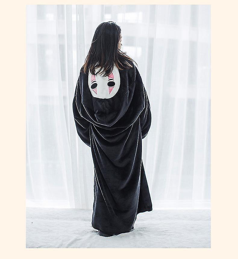 Jfwg Anime Spirited Away Kigurumi Pajamas No Face Man Plush Winter Flannel Adult Cartoon Anime Cosplay Costume 170CM