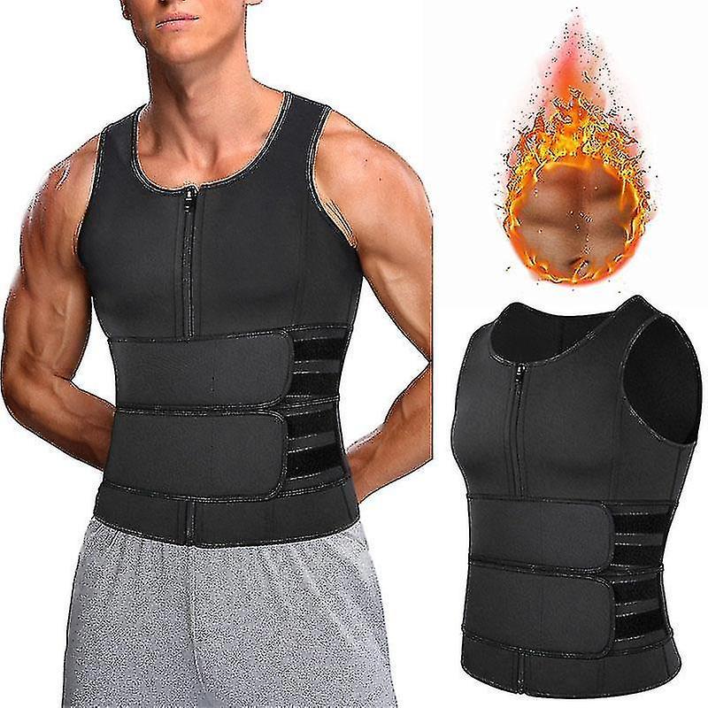 Aiducho Men Shapewear Waist Trainer Sweat Vest Workout Slimming Body Shaper Sauna Suit L