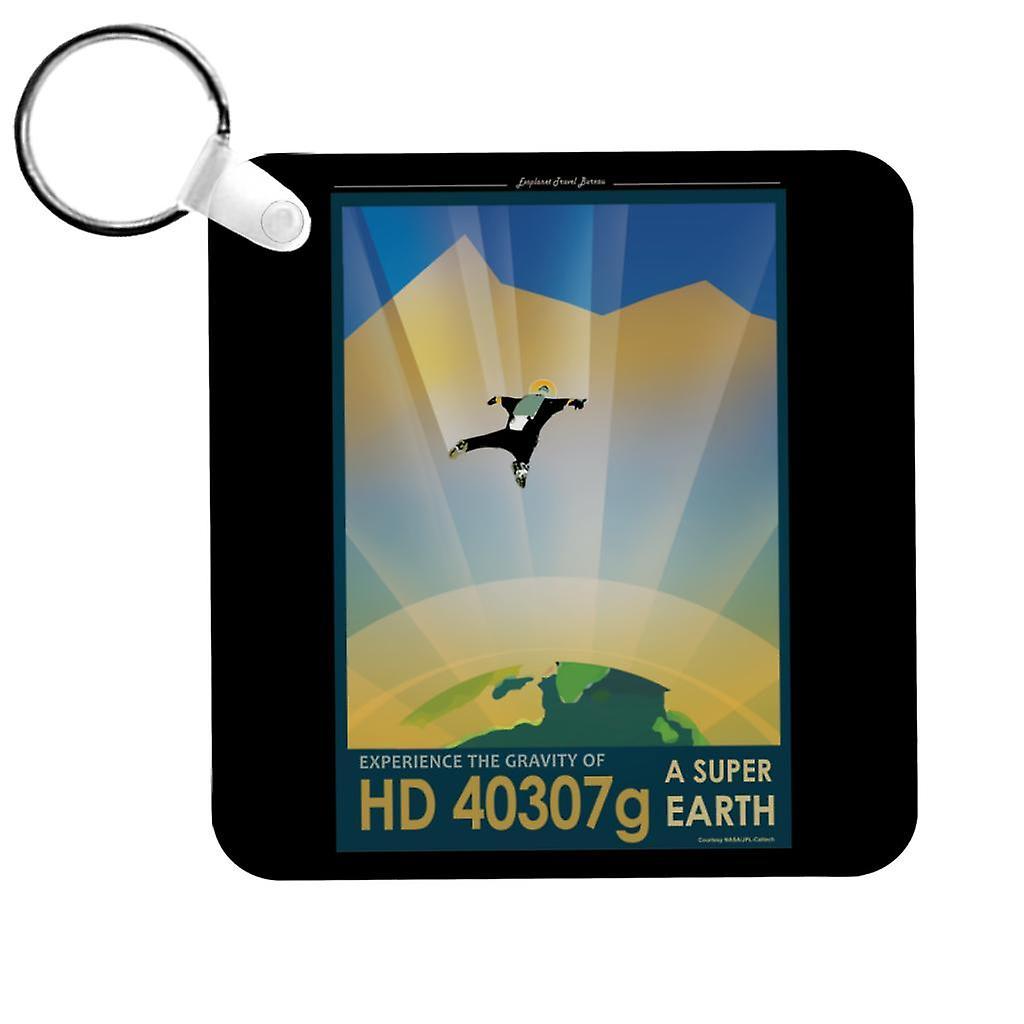 NASA HD 40307g A Super Earth Interplanetary Travel Poster Keyring Black 5cm x 5cm