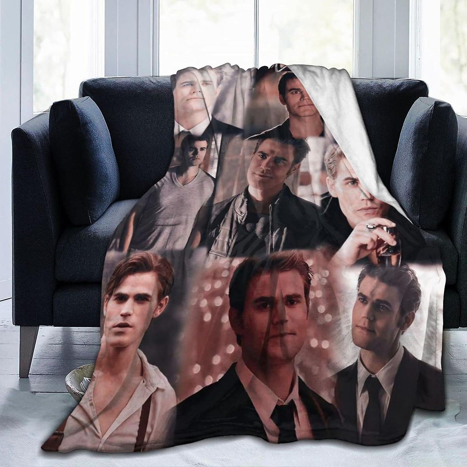 Kerota Stefan Salvatore Fleece Blanket Throw Blanket Lightweight Super Soft Cozy Luxury Bed Blanket Microfiber 50x40in 125x100cm