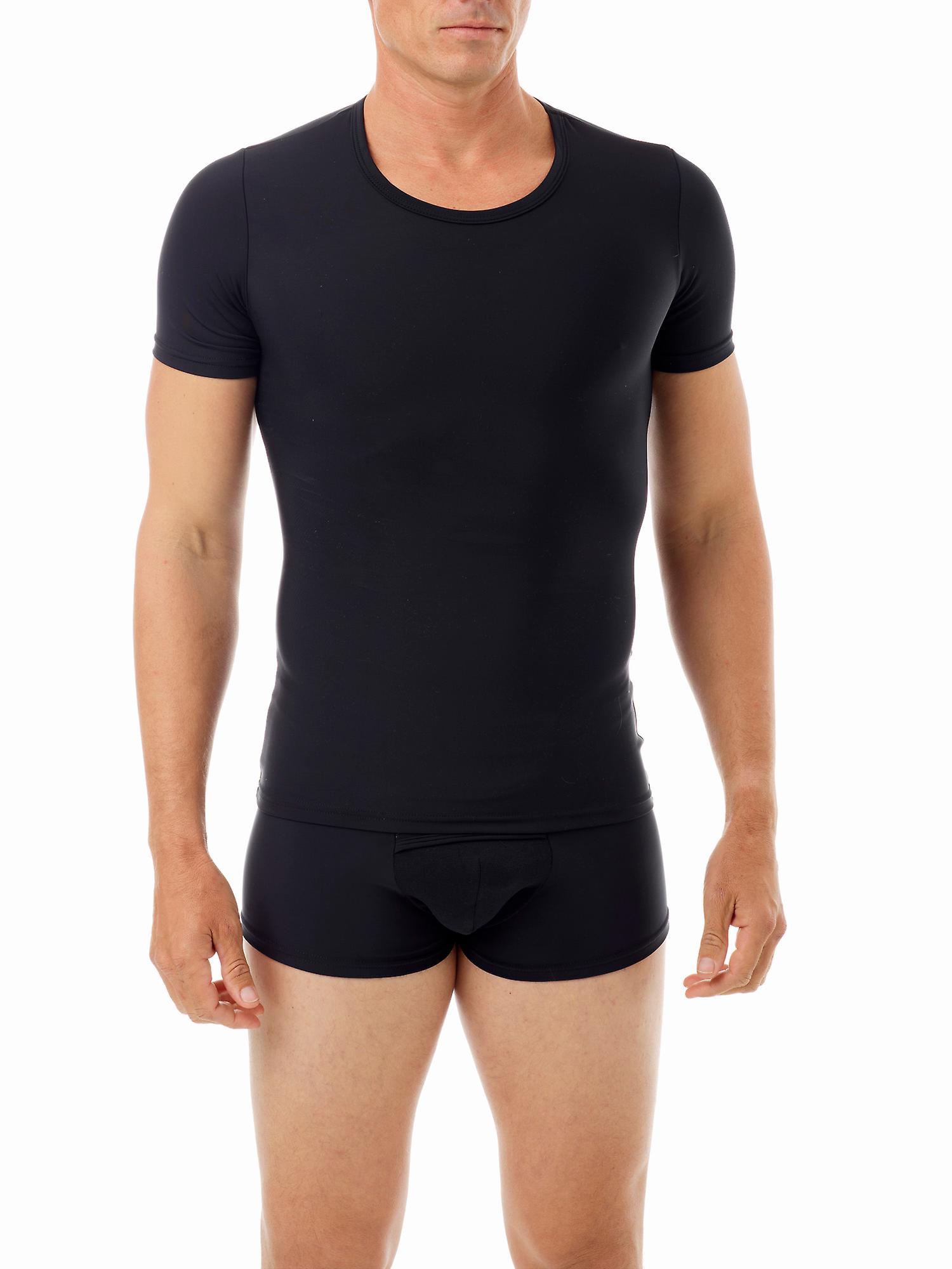 Underworks Microfiber Compression Crew Neck T-shirt with Short Sleeves - 498 Black M