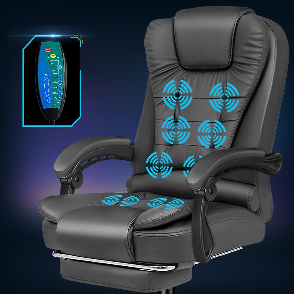 (Elias-Grey) ELFORDSON Massage Office Chair Executive Gaming Chairs Heated Computer Seat