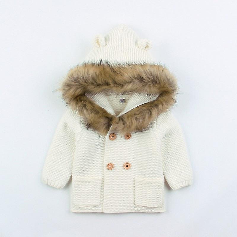 Slowmoose Furr Hooded Winter Jackets White 18M