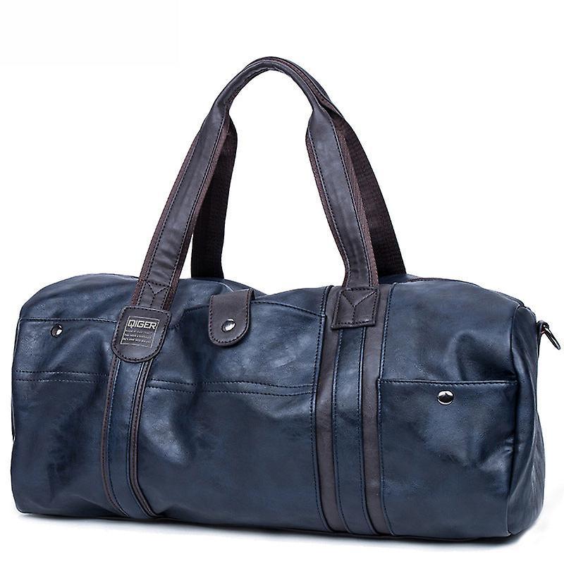 The Brands Market Leather leisure travel duffel bag Blue