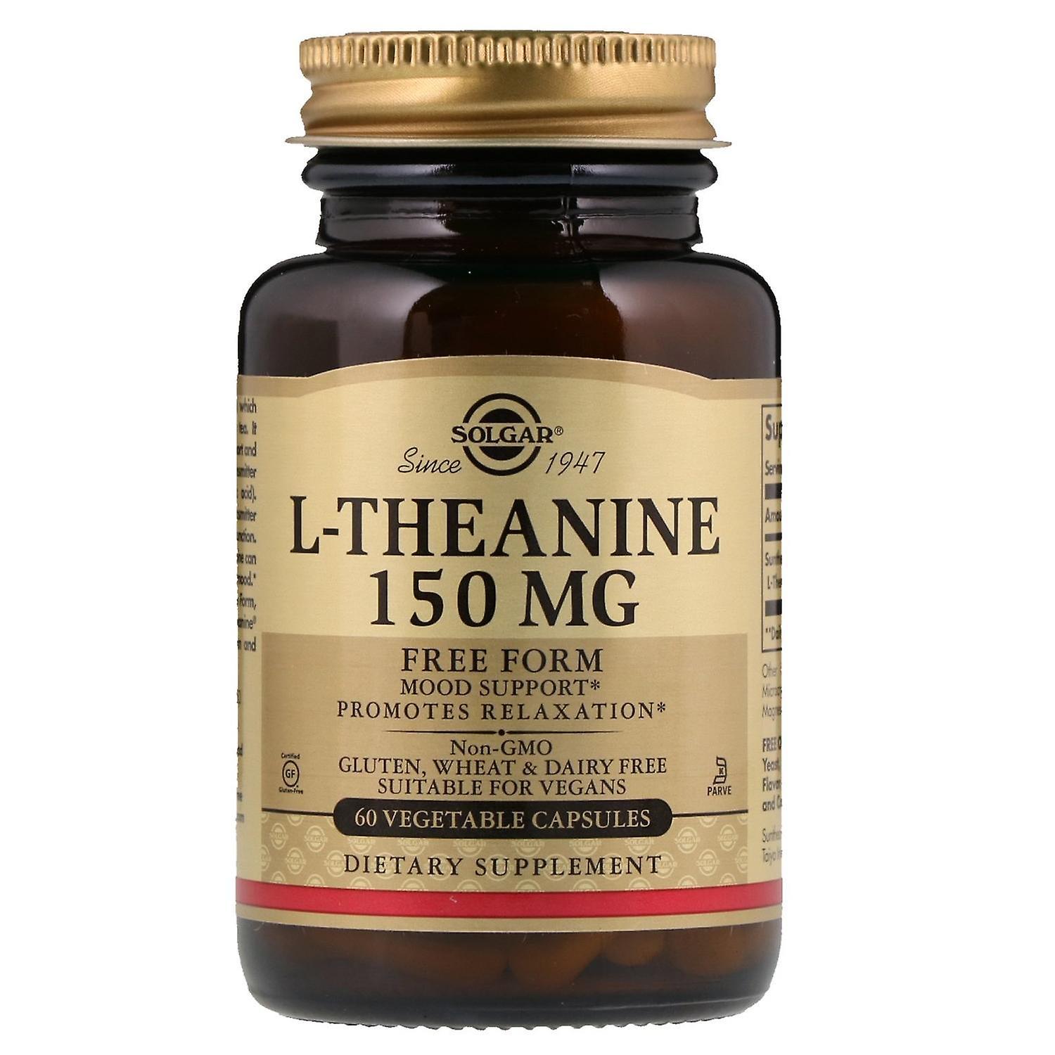 Solgar, L-Theanine, Free Form, 150 mg, 60 Vegetable Capsules