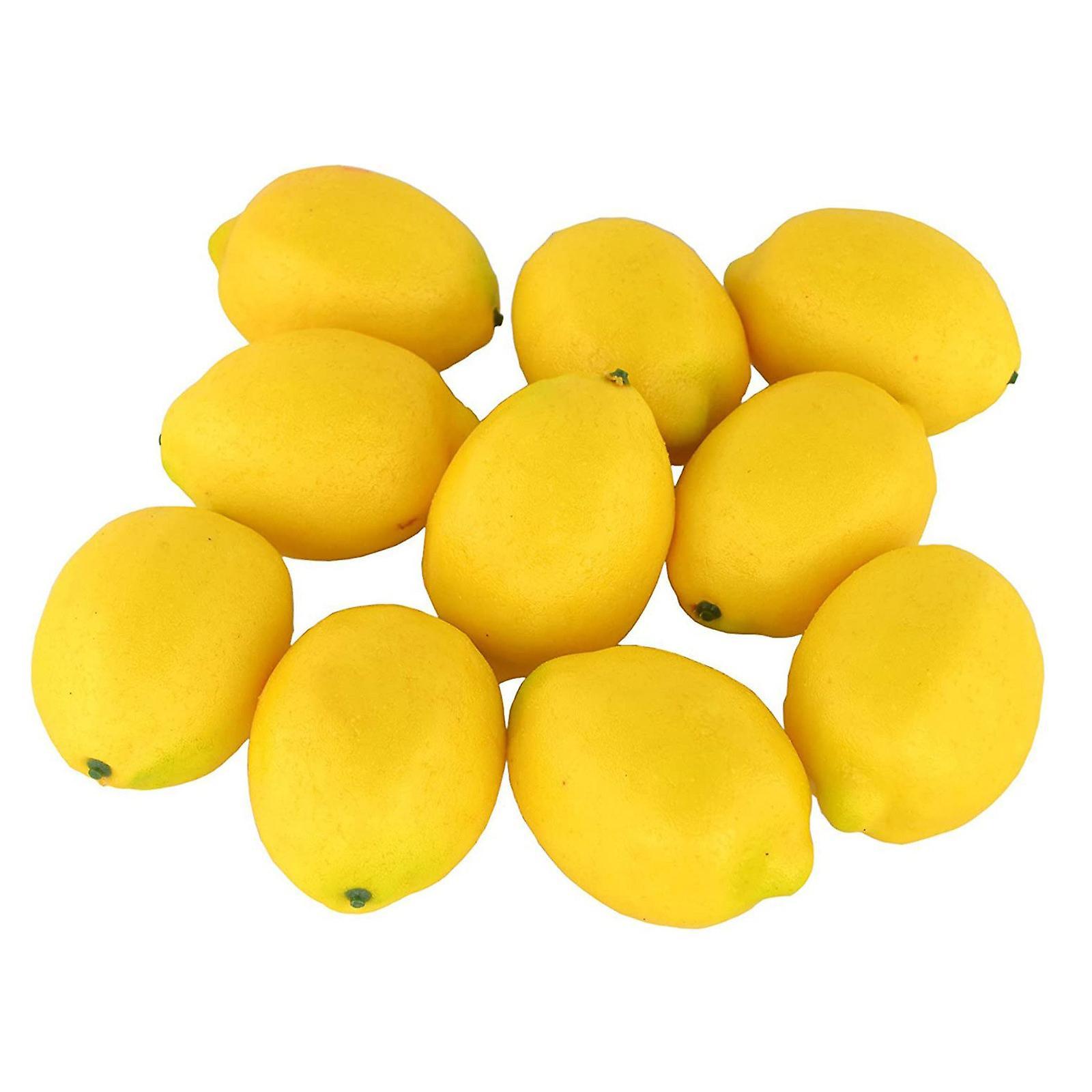 Baodan Fake Fruit Home Decoration Artificial Lifelike Simulation Yellow Lemon 10pcs Set