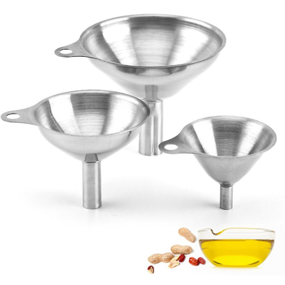 Hrhmv Stainless Steel Funnel,3pcs Stainless Steel Funnel Strainer Filter Set