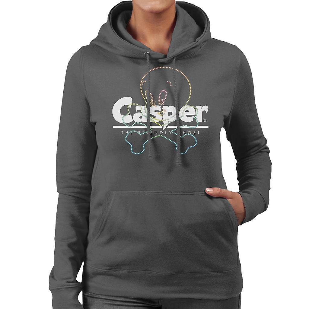 Casper The Friendly Ghost Crossbones Women's Hooded Sweatshirt Charcoal Medium