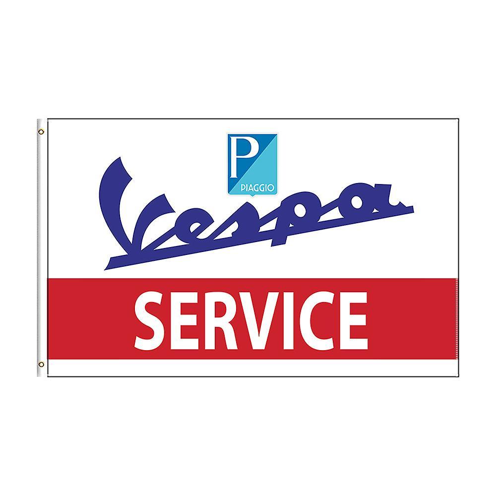 Redkid 3x5 Ft Italy Vespa Service Flag Polyester Printed Motorcycle Banner For Decor 60 x 90cm A-252