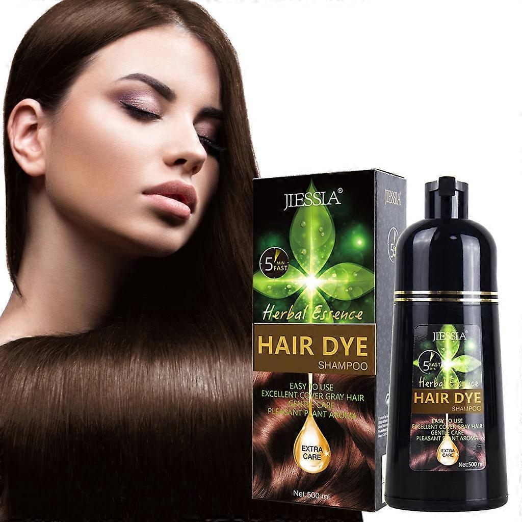 unbrand Hair Dye Shampoo Instant Hair Color Shampoo for Women Men in Minutes 500ML Coffee