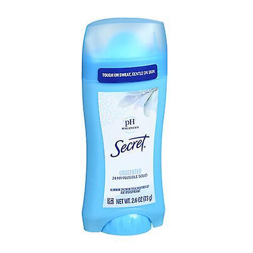 Secret  Anti-Perspirant Deodorant Invisible, Solid Unscented 2.6 oz (Pack of 1)