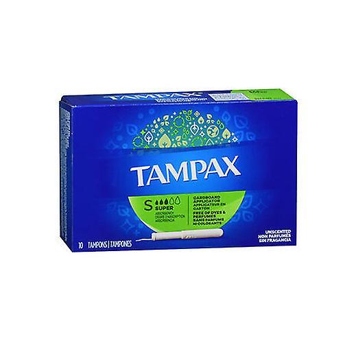 Tampax Tampons With Flushable Applicator Super Absorbency, 10 each (Pack of 1)