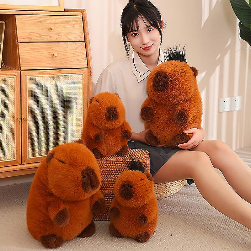 Tiuyii Capybara Plush Toy Stuffed Animal Doll Soft Fluffy Capybara Throw Pillow A4