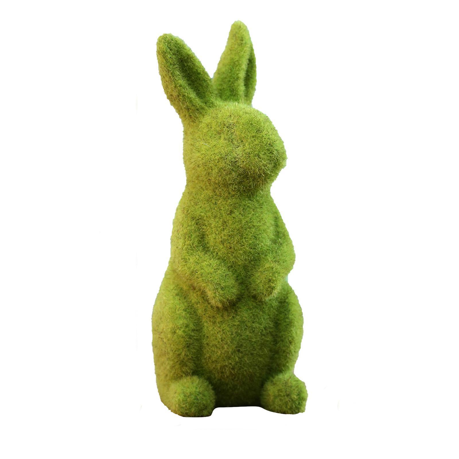 Kakanwo 1PC Flocked Rabbit Easter Decor Resin Garden Bunny Statue Easter Garden Ornament AB71 B One Size