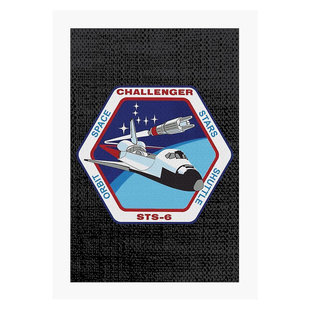 NASA STS 6 Space Shuttle Challenger Mission Patch A4 Print Black 21cm x 29.7cm