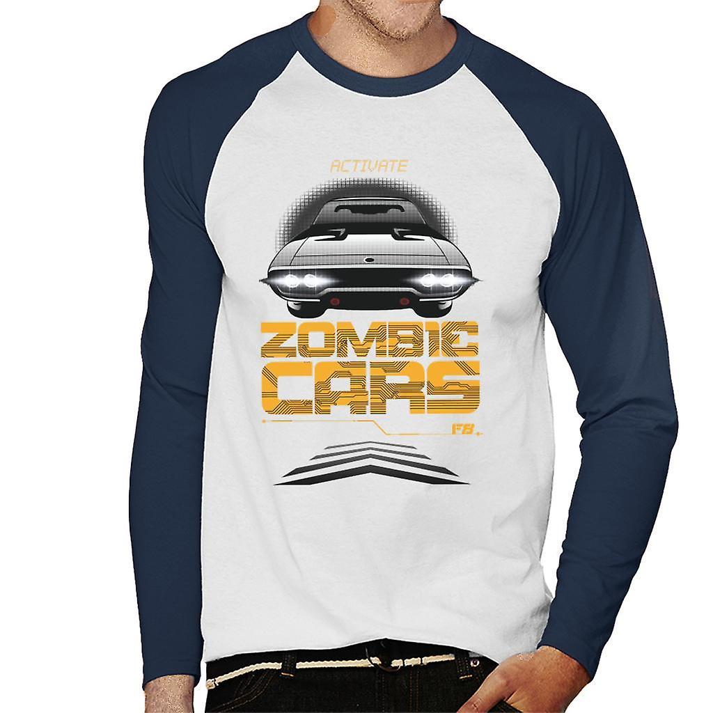 Fast & Furious Fast and Furious Activate Zombie Cars Men's Baseball Long Sleeved T-Shirt White/Navy Medium