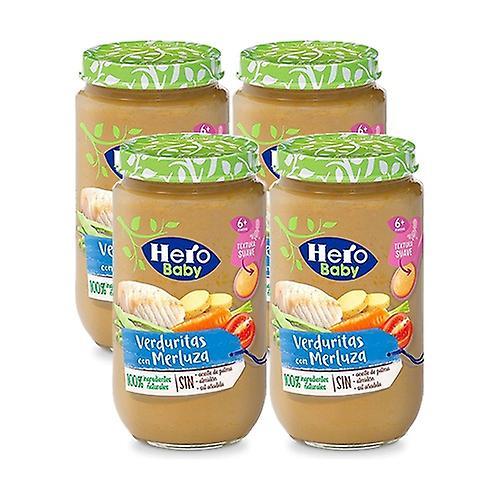 Hero Jar of vegetables and hake 6m+ 4 units of 235g (Fish - Vegetables)