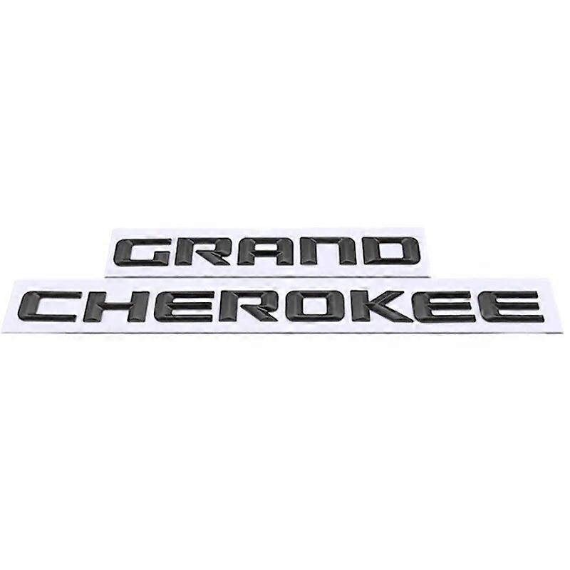 Hikig 3D ABS Chrome Black Logo Grand Cherokee Emblem Letters Nameplate Car Door Badge Decal For Jeep Grand Cherokee Sticker Accessoies Matte Black ...