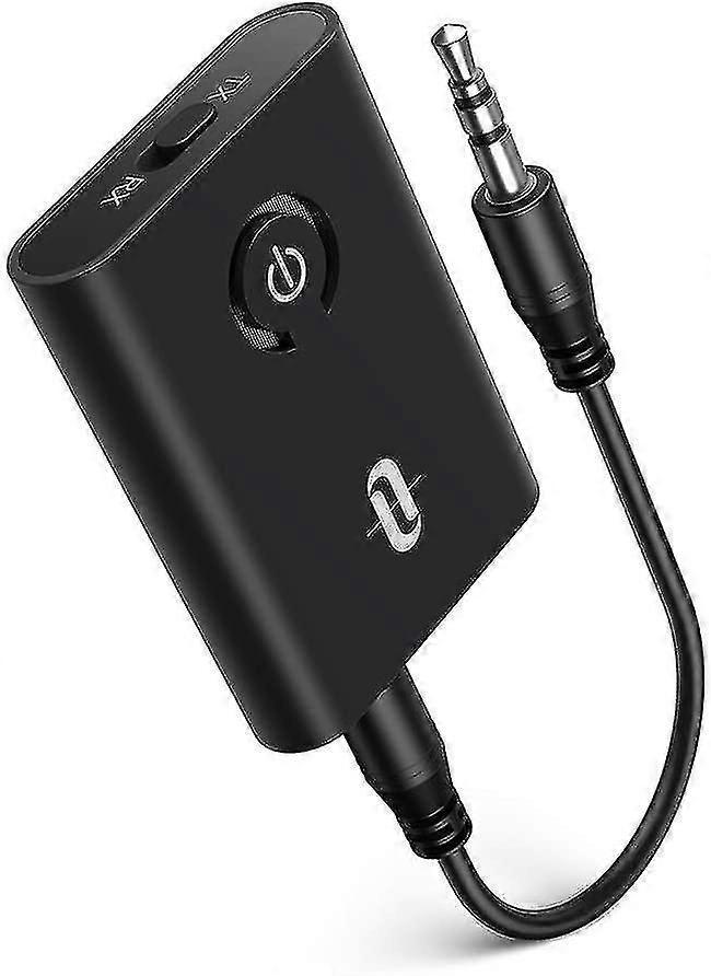 Bluetooth 5.0 Transmitter/receiver, Taotronics 2-in-1 Wireless 3.5mm Audio Adapter (aptx Low Latency, 2 Devices Simultaneously -ZHENV