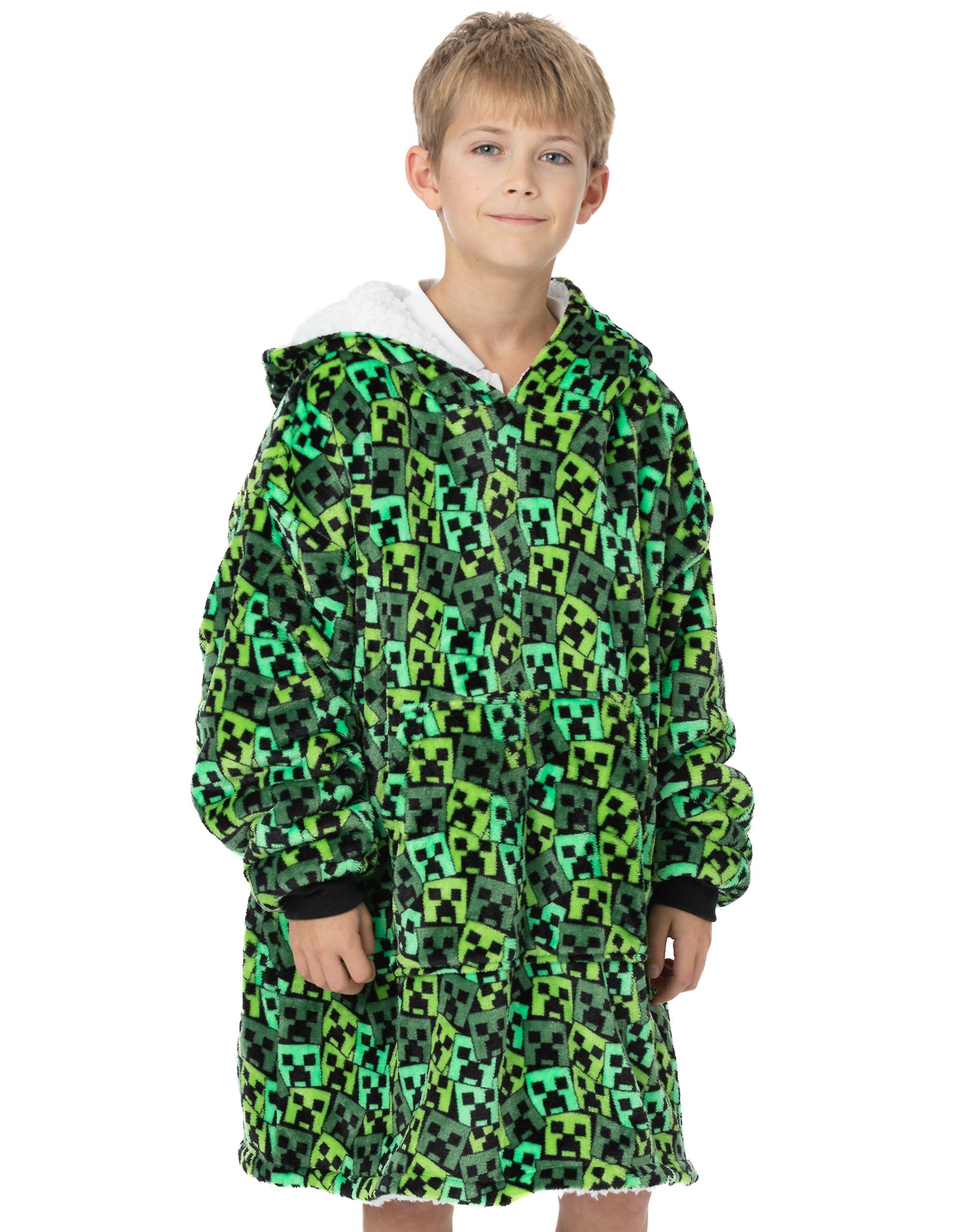 Vanilla Underground Minecraft Boys Blanket Hoodie Green All-Over Print Creeper One Size