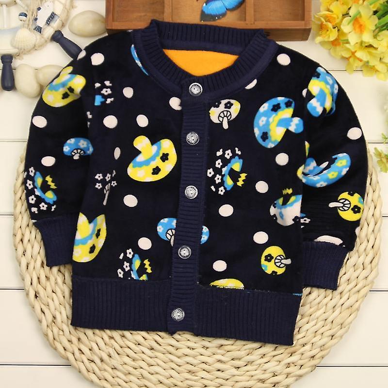 Slowmoose Cartoon/flowers/letter Printed Velvet Warm Sweaters For Babies 12M