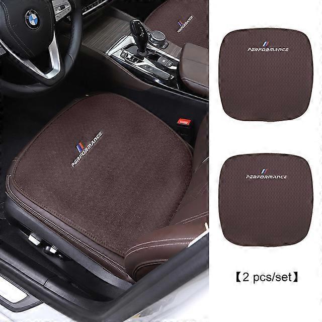 Summer Ice Silk Car Seat Cushion Backrest Mat Pad For BMW 5 series 6GT X5 X6 G32 G30 F10 E60 E39 F15 F16 E70 E71 G01 G02 E53 2PCS Mocha brown