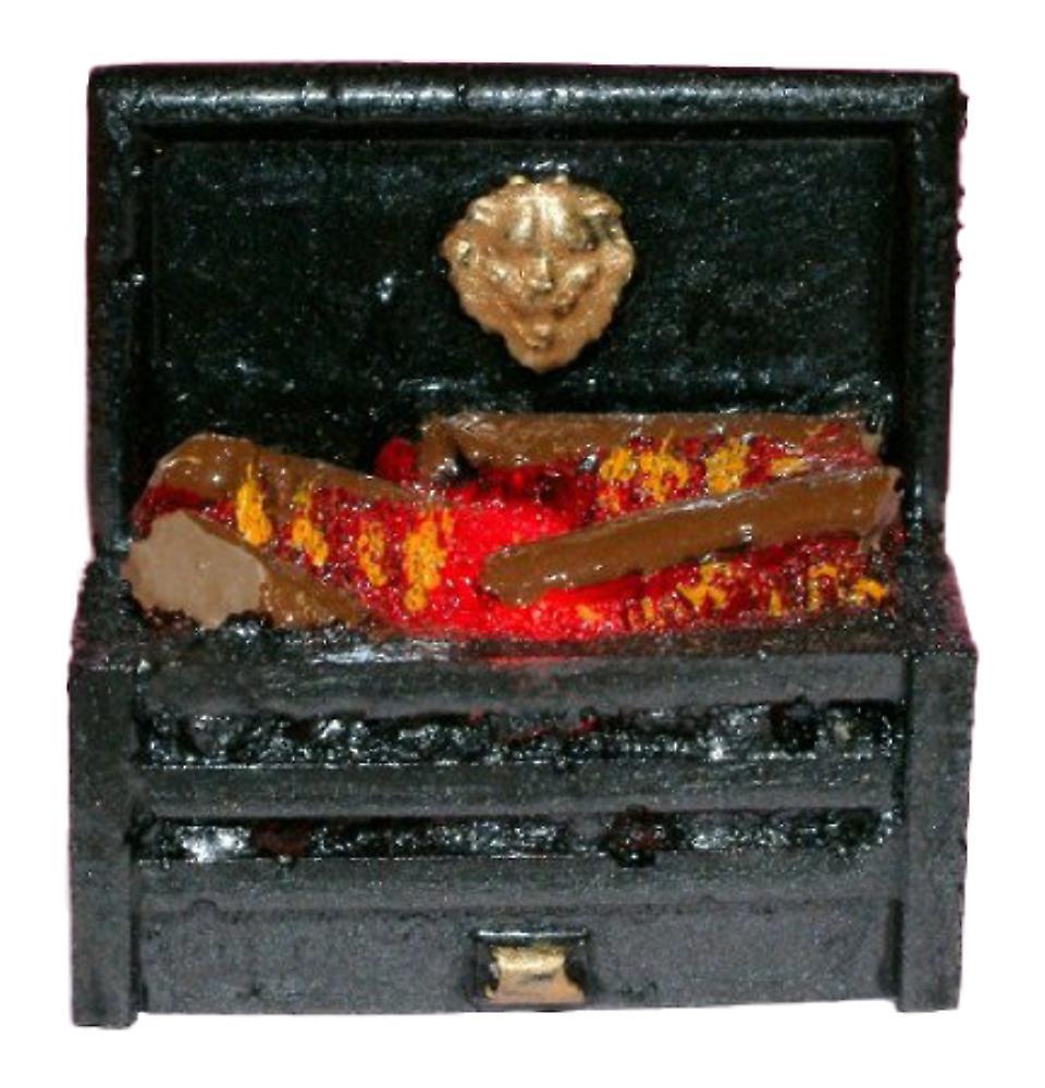 Melody Jane Dolls Houses Dolls House Edwardian Lion Light Up Log Fire Miniature Fireplace Accessory 12v