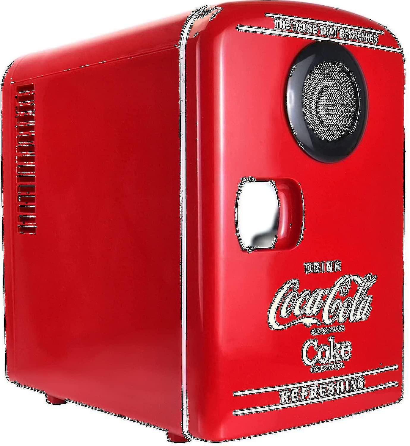 Seenlin Coca-cola 12v Portable 4 Litre/6 Can Thermoelectric Mini Fridge Cooler/warmer With Bluetooth Speaker