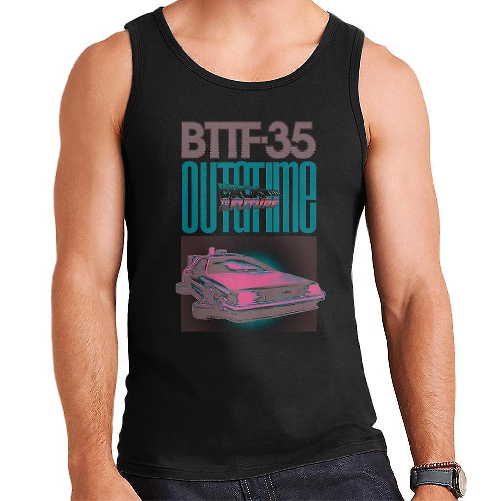 Back to the Future Delorean 35 Outatime Men's Vest Black Small