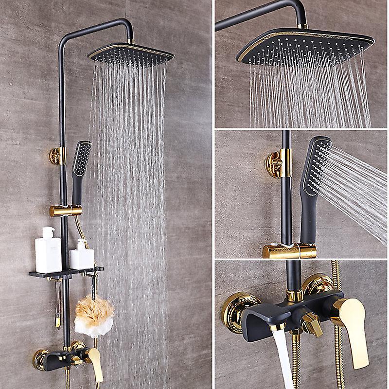 Slowmoose Shower System, Quality Copper Brass, Bathtub Faucet Set C