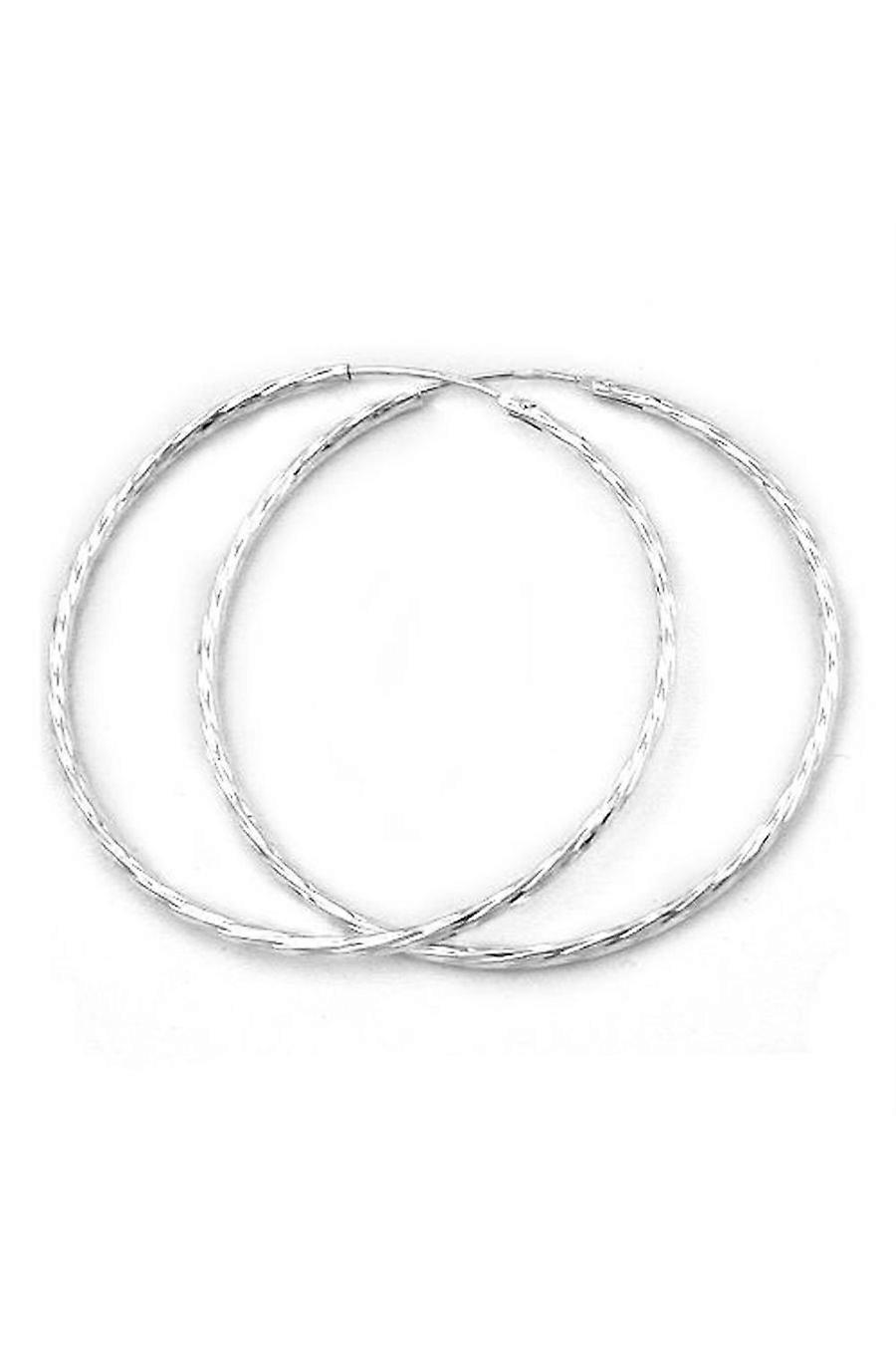 Gallay Hoop Earrings 50mm Diamond Cut Silver 925 - Gl91467