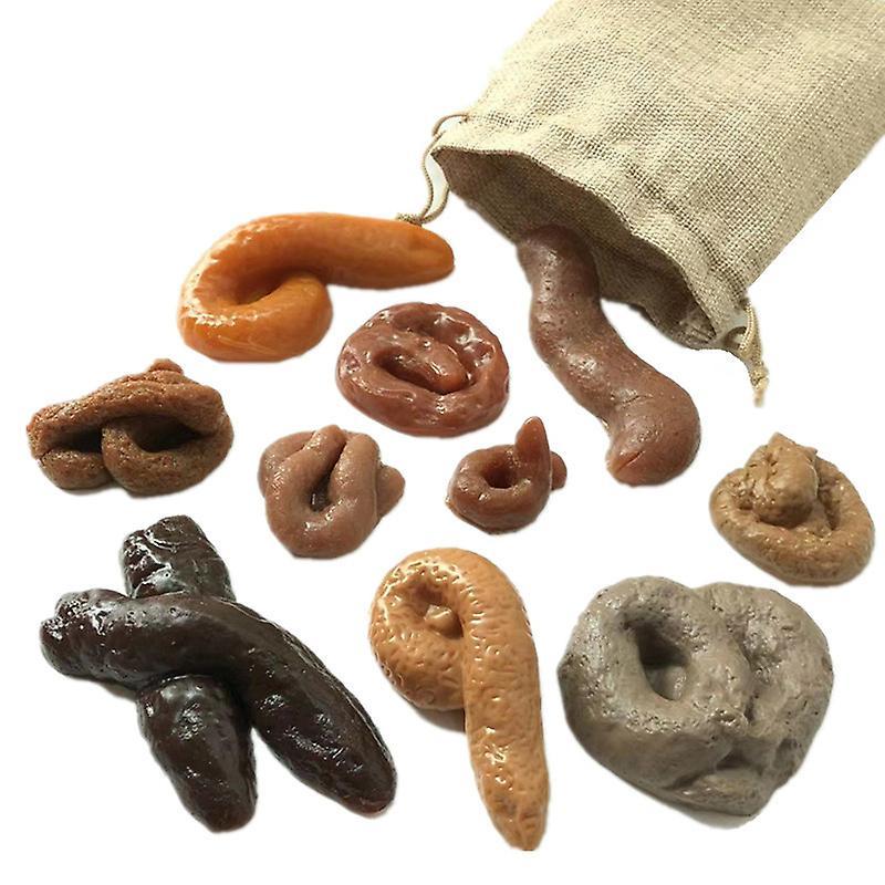 Unbrand 10pcs/bag Fake Poop Feces Pranks Toys Halloween April Fools Day Party Trick Toy