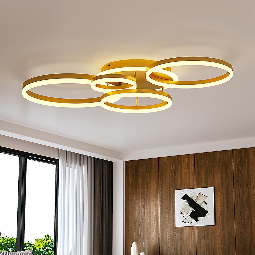 Living And Home 5-Light Dimmable Luxurious Gold Loop LED Ceiling Light