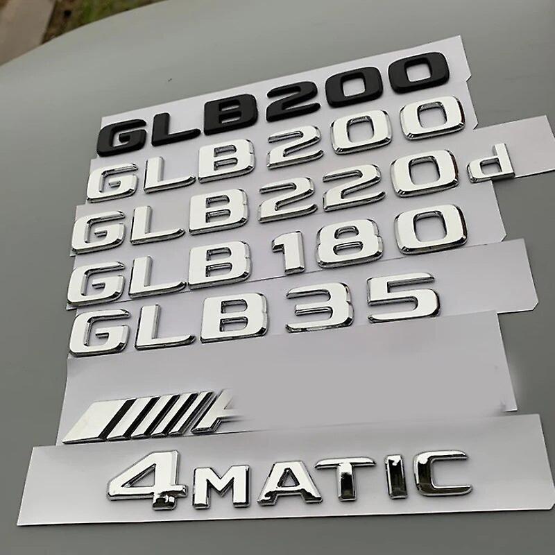 Hikig 3d Abs Logo Glb35 Glb200 Glb250 Glb220d Emblem Letters Car Trunk Badge Sticker For Mercedes Benz Glb 35 200 250 X247 Accessories Glossy Black...