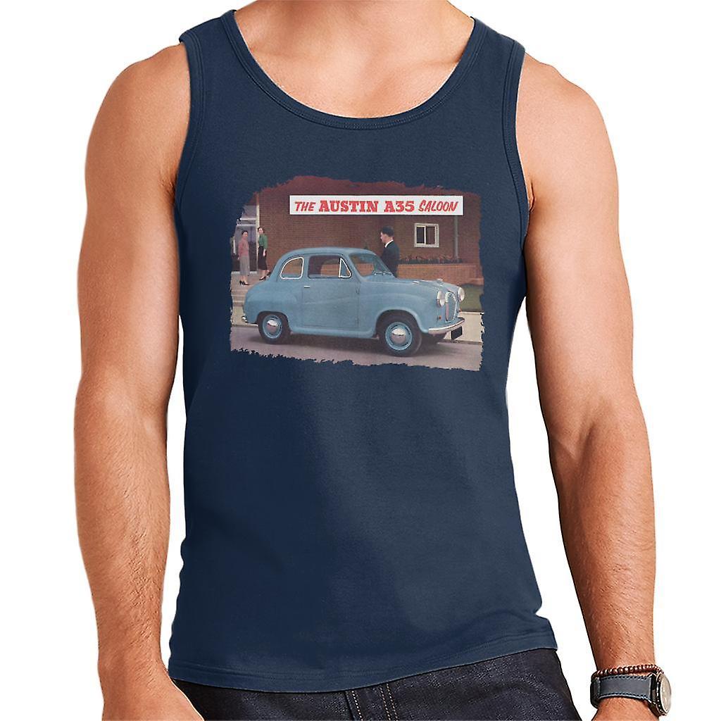 Austin A35 Saloon British Motor Heritage Men's Vest Navy Blue XX-Large