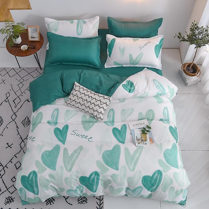 Slowmoose Pastoral Style Nature Plant Flower Print Bedding Sheet MHAXL Queen 4pcs / Flat Bed Sheet