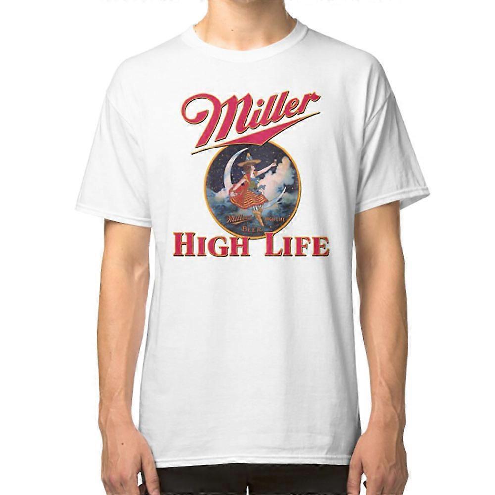 RockShark Miller High Life - Lady on the Moon Design T-shirt white M