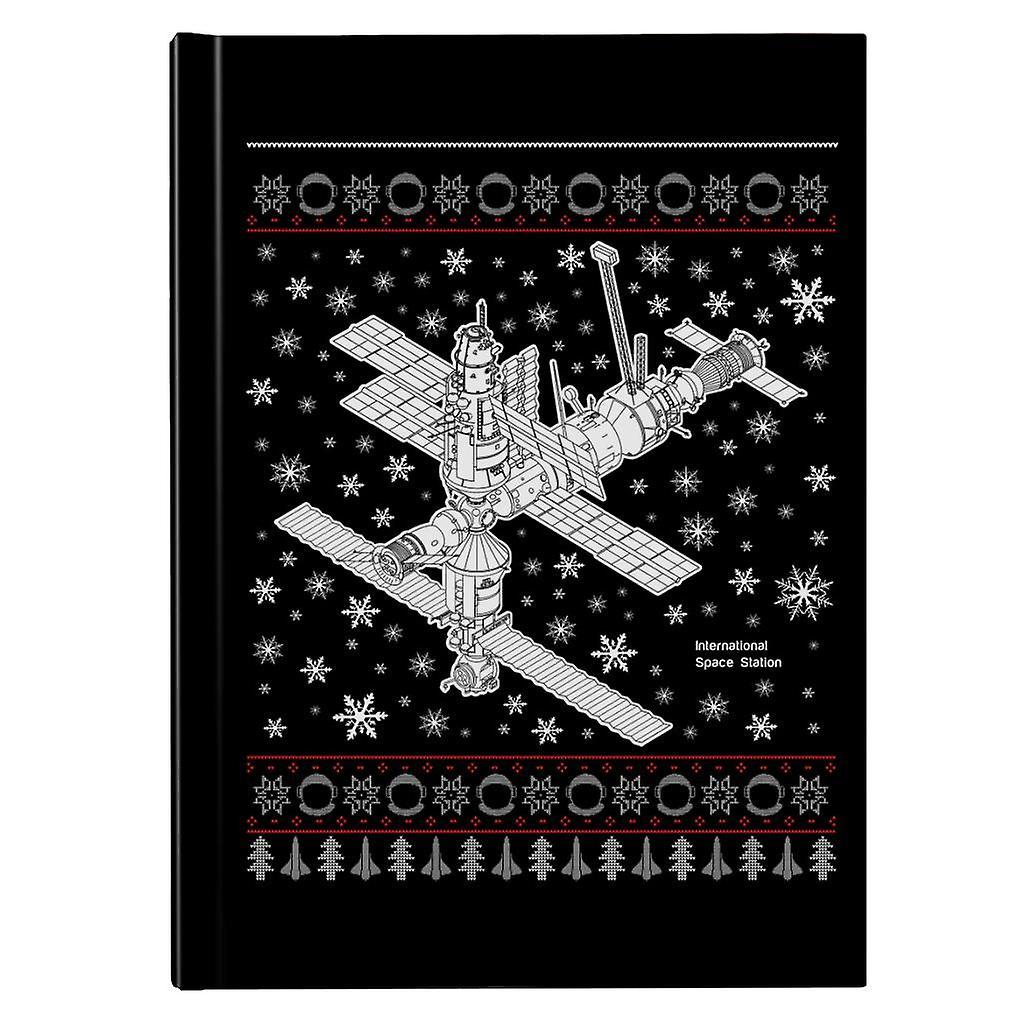 NASA International Space Station Christmas Knit Hardback Journal Black 13 x 18.5 cm