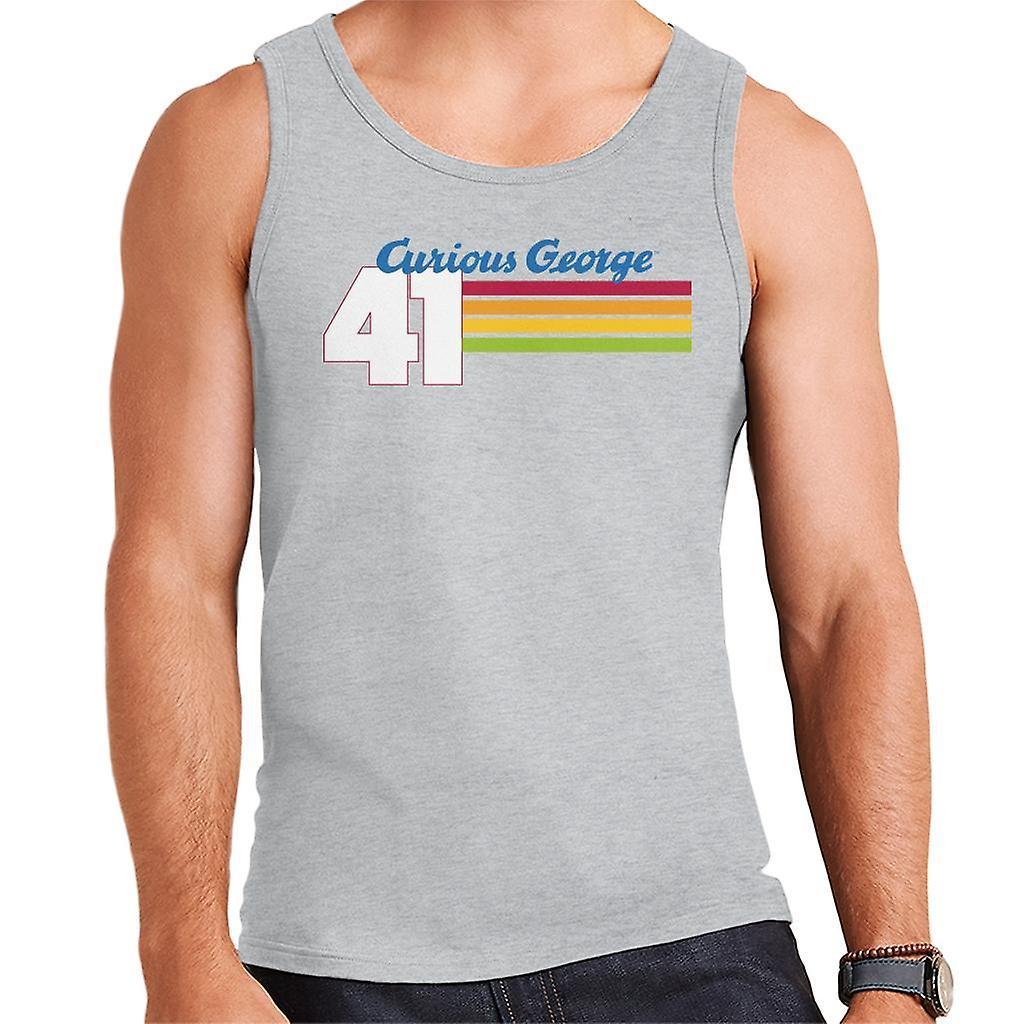 Curious George 41 Race Stripes Men's Vest Heather Grey XX-Large