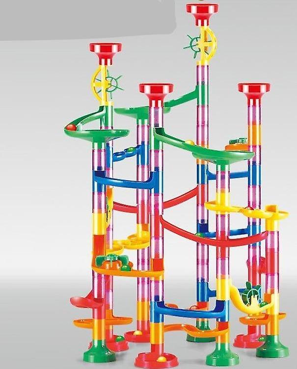 Slowmoose Construction Marble Run Race Track Building Blocks, 109pcs No Box