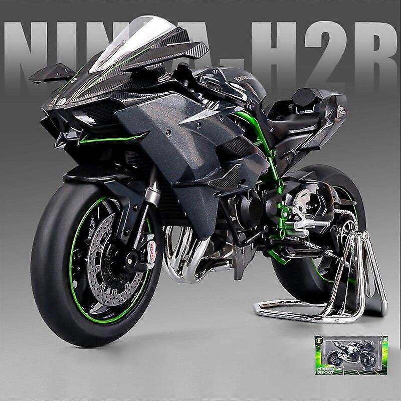 1:9 Kawasaki H2R Ninja Alloy Die Cast Motorcycle Model Toy Vehicle Collection Sound and Light Off Road Autocycle Toys Car Toy Motorcycles With reta...