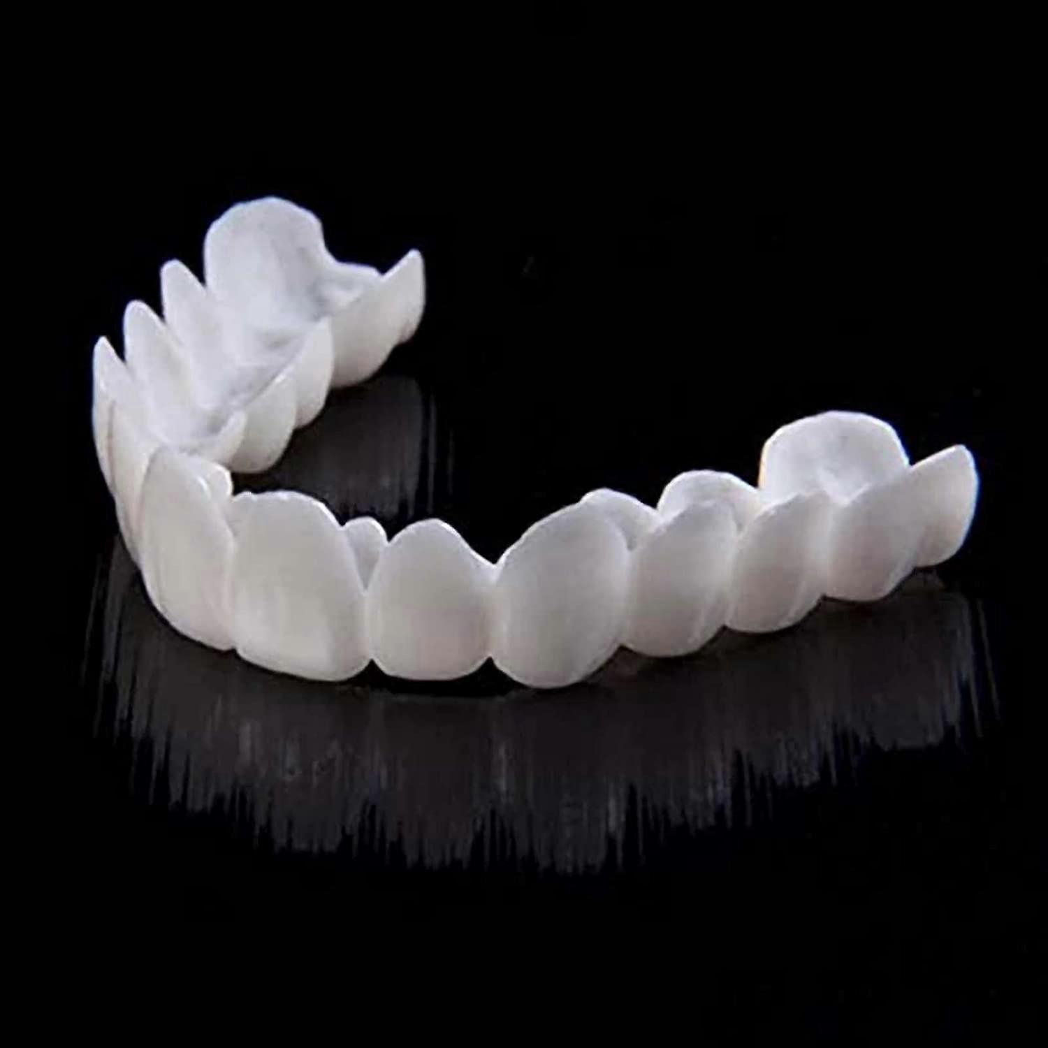 Althee 2 Pairs of dentures,one Size fits All top Notch Teeth for an Instant bite and a Confident