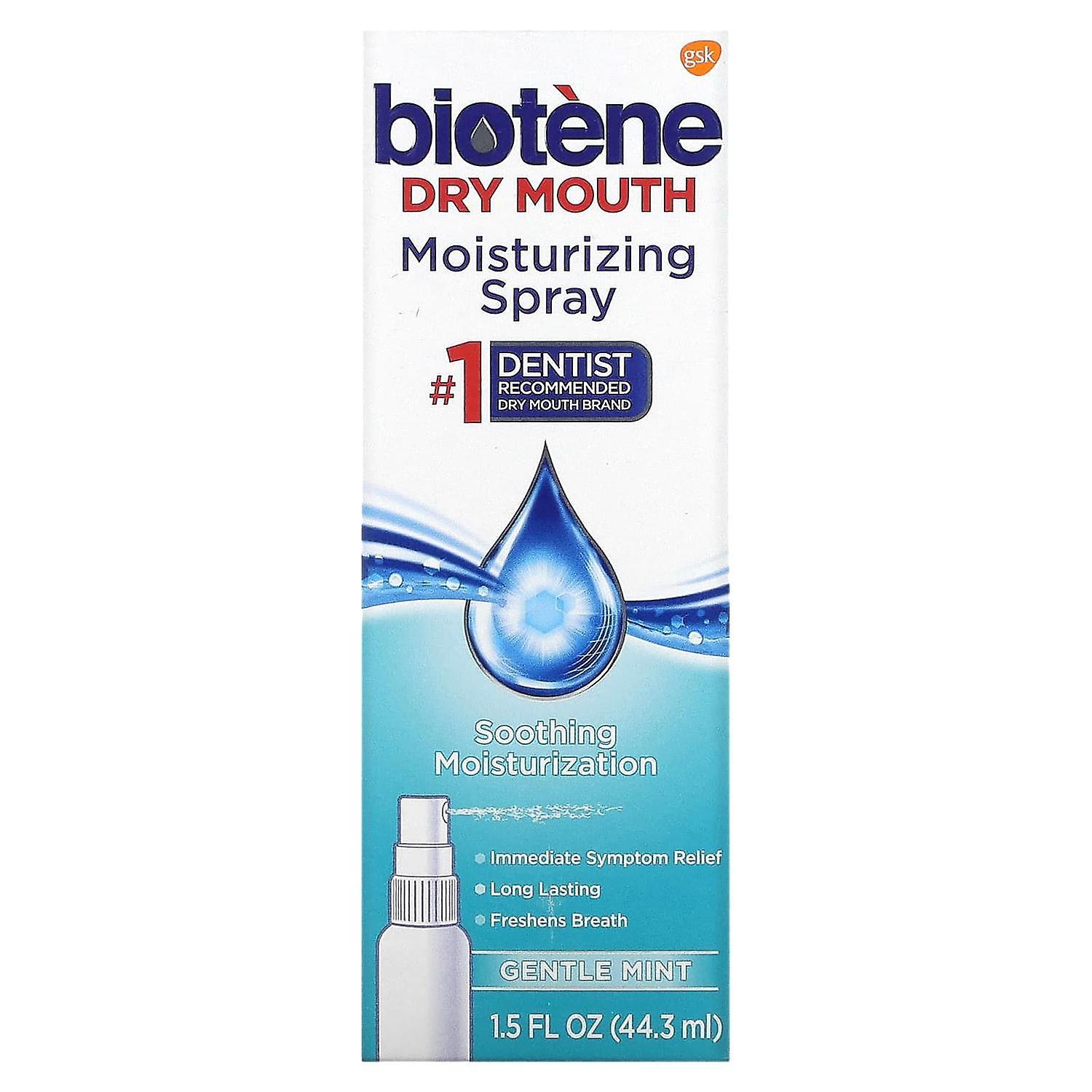 Biotene Dental Products, Dry Mouth Moisturizing Spray, Gentle Mint, 1.5 fl oz (44.3 ml)