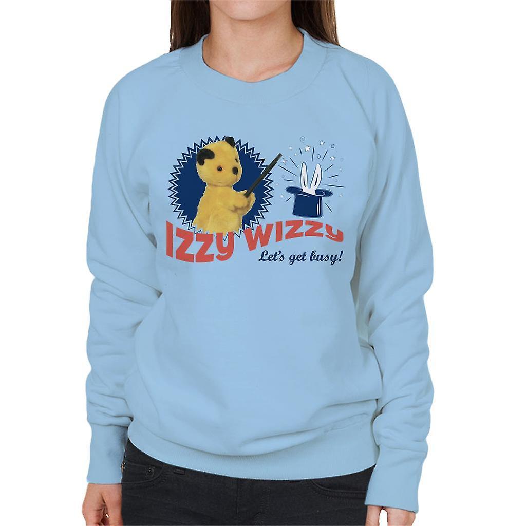 Sooty Retro Izzy Wizzy Let's Get Busy Women's Sweatshirt Sky Blue Large