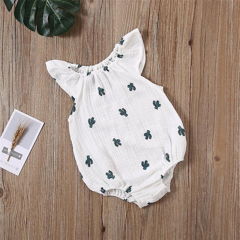 Slowmoose Baby Romper, Cotton Newborn Sleeveless Jumpsuit 24M