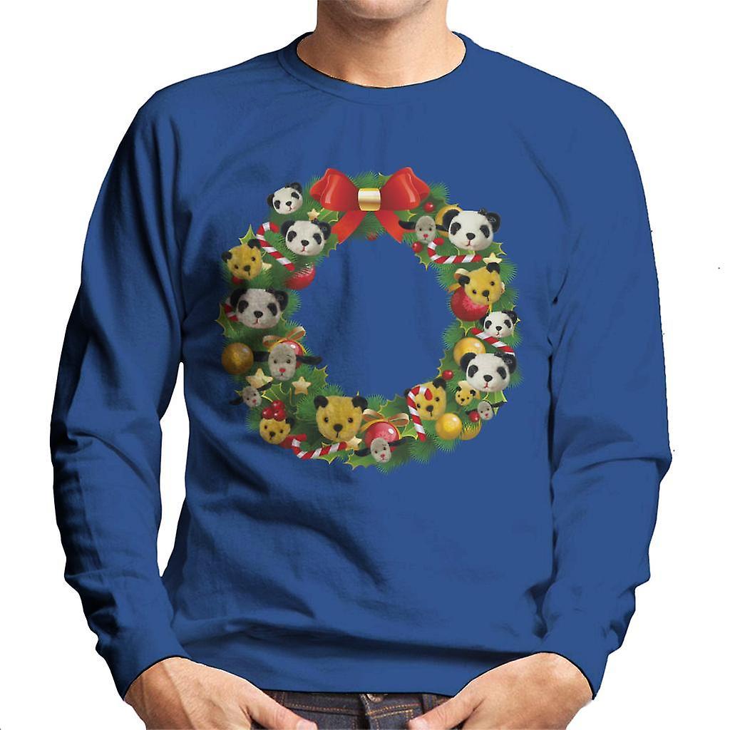 Sooty Christmas Wreath Men's Sweatshirt Royal Blue XX-Large